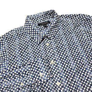 Banana Republic Dillon Shirt Mens Size M Blue Geometric Print Button Down Cotton